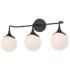 Alora Mood Nouveau E26 25-in Matte Black/Opal Matte Glass Vanity Light