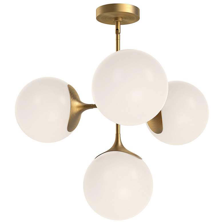 Image 4 Alora Mood Nouveau E26 26-in Gold/Opal Matte Glass 4 Lights Chandeliers more views
