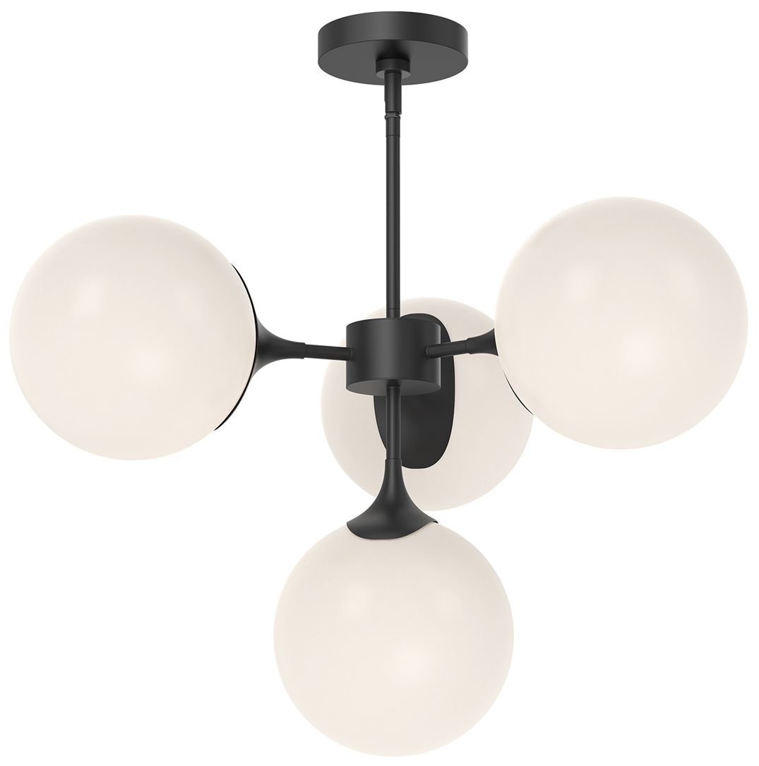 Image 3 Alora Mood Nouveau E26 26-in Matte Black/Opal 4 Lights Chandeliers more views