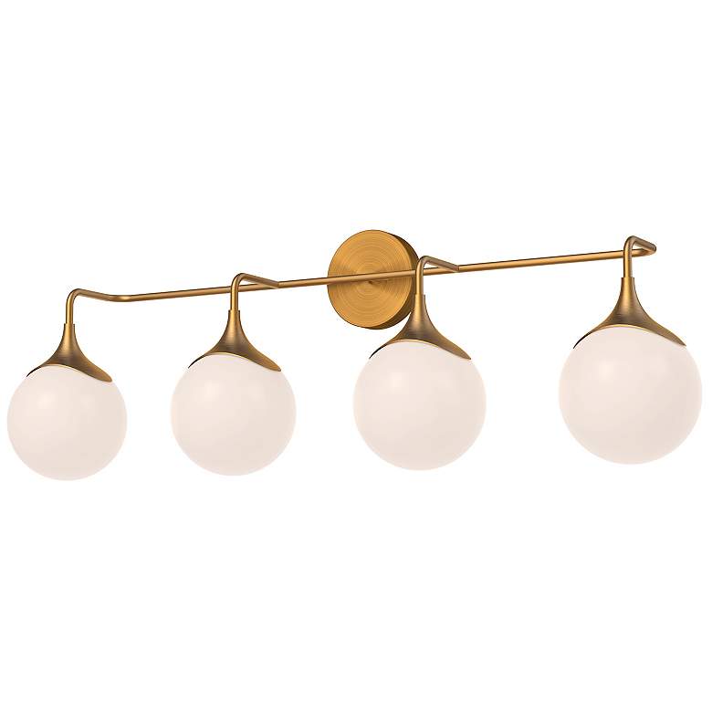 Image 1 Alora Mood Nouveau E26 35-in Aged Gold/Opal Matte Glass Vanity Light