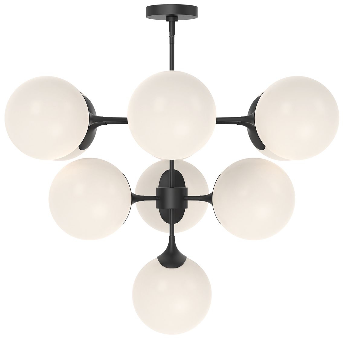 Image 4 Alora Mood Nouveau E26 35-in Black/Opal Matte Glass 10 Lights Chandeliers more views