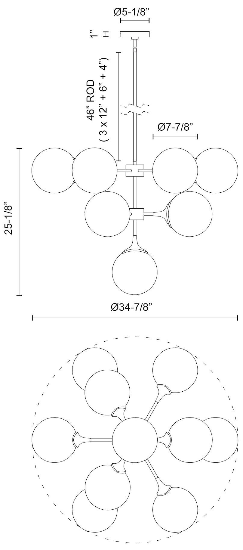 Image 5 Alora Mood Nouveau E26 35-in Black/Opal Matte Glass 10 Lights Chandeliers more views