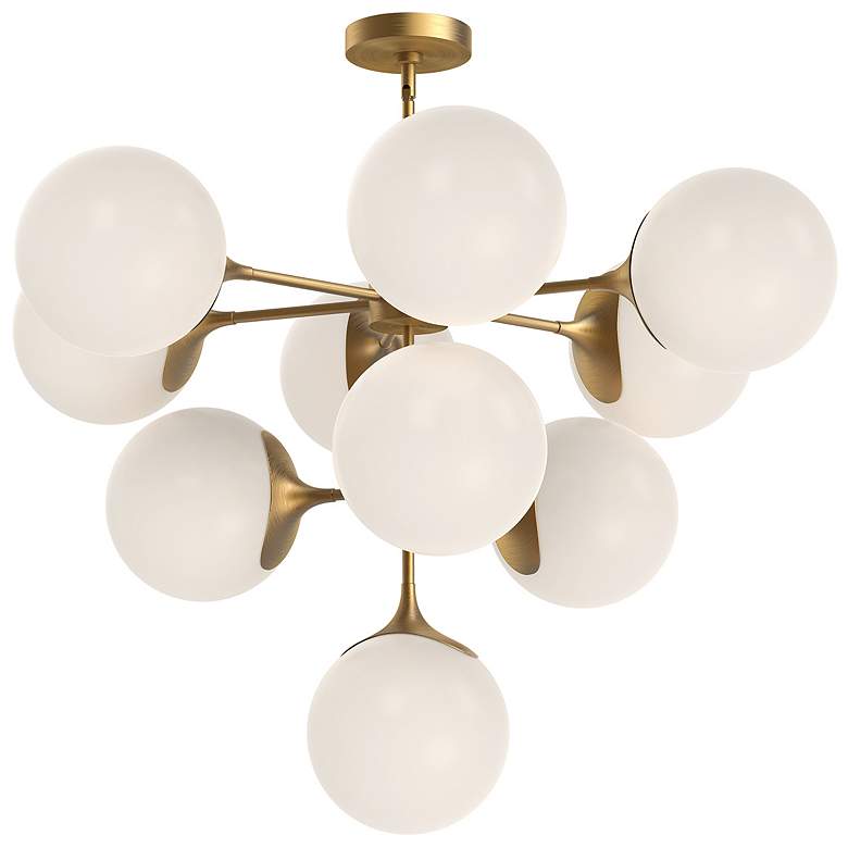 Image 1 Alora Mood Nouveau E26 35-in Gold/Opal Matte Glass 10 Lights Chandeliers