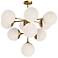 Alora Mood Nouveau E26 35-in Gold/Opal Matte Glass 10 Lights Chandeliers