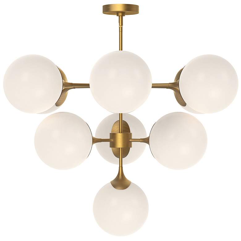 Image 3 Alora Mood Nouveau E26 35-in Gold/Opal Matte Glass 10 Lights Chandeliers more views