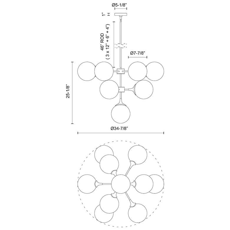 Image 4 Alora Mood Nouveau E26 35-in Gold/Opal Matte Glass 10 Lights Chandeliers more views