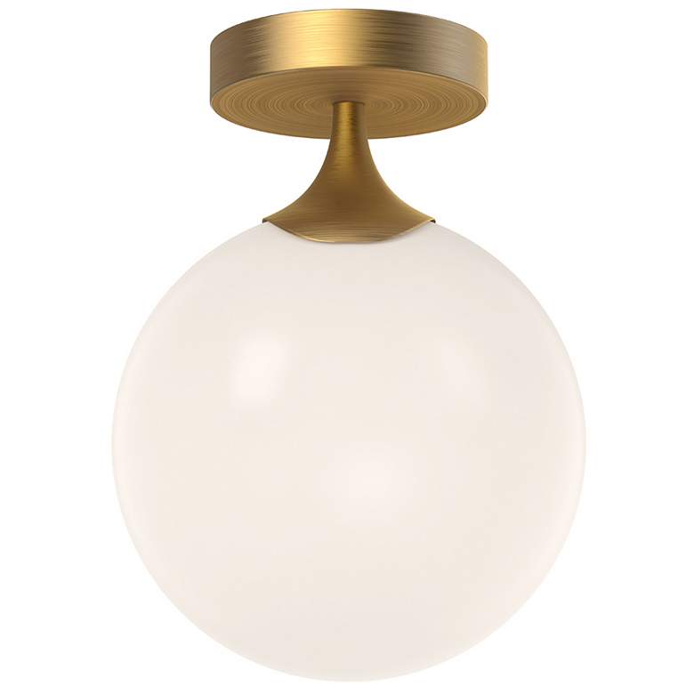 Image 1 Alora Mood Nouveau E26 8-in Aged Gold/Opal Matte Glass Flush Mount