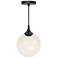 Alora Mood Nouveau E26 8-in Matte Black/Opal Matte Glass Pendant