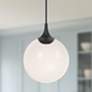 1_Alora Mood Nouveau E26 8-in Matte Black/Opal Matte Glass Pendant