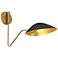 Alora Mood Oscar E26 6-in Aged Gold/Matte Black Wall Vanity