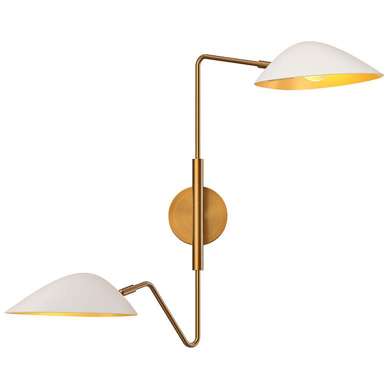 Image 1 Alora Mood Oscar E26 6-in Aged Gold/White Wall Vanity