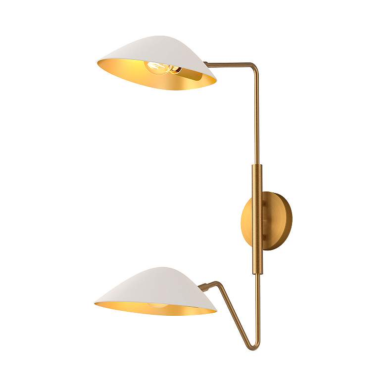 Image 2 Alora Mood Oscar E26 6-in Aged Gold/White Wall Vanity more views