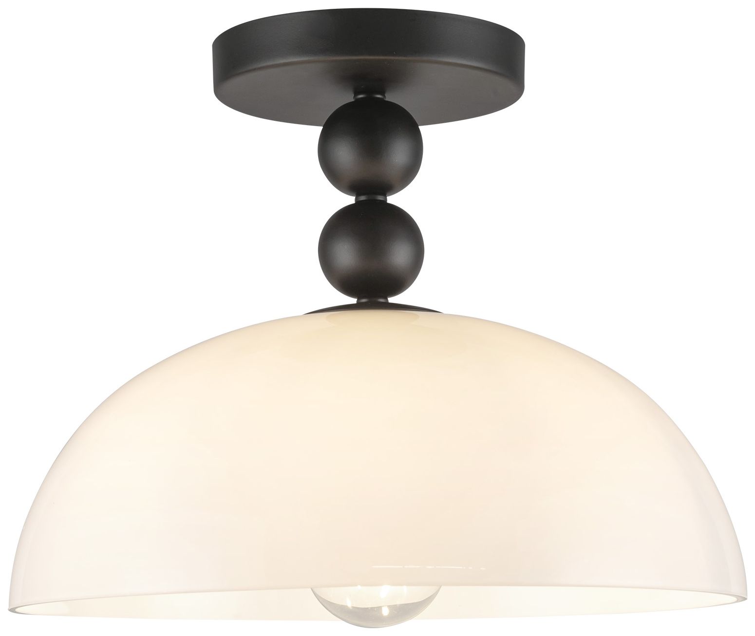 Image 2 Alora Mood Paisley E26 12-in Black/Glass Semi-Flush Mount more views