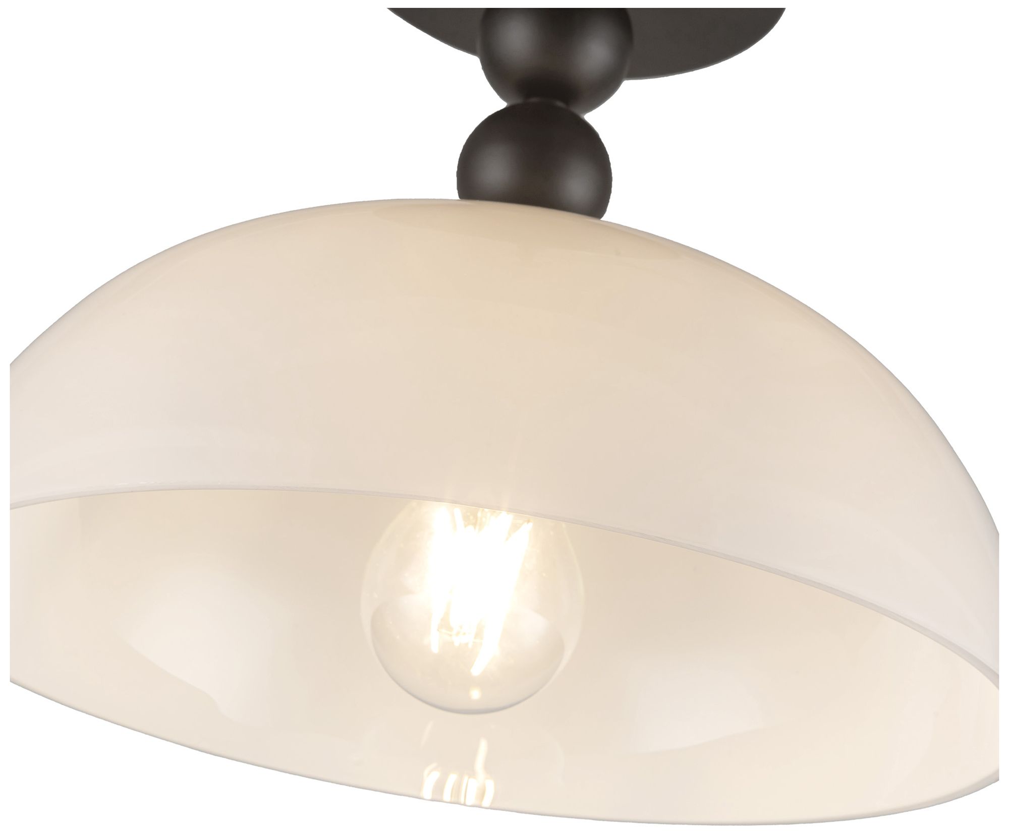 Image 3 Alora Mood Paisley E26 12-in Black/Glass Semi-Flush Mount more views