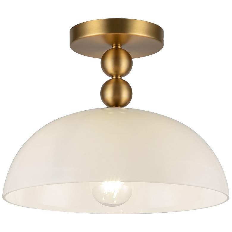 Image 1 Alora Mood Paisley E26 12-in Gold/Glass Semi-Flush Mount