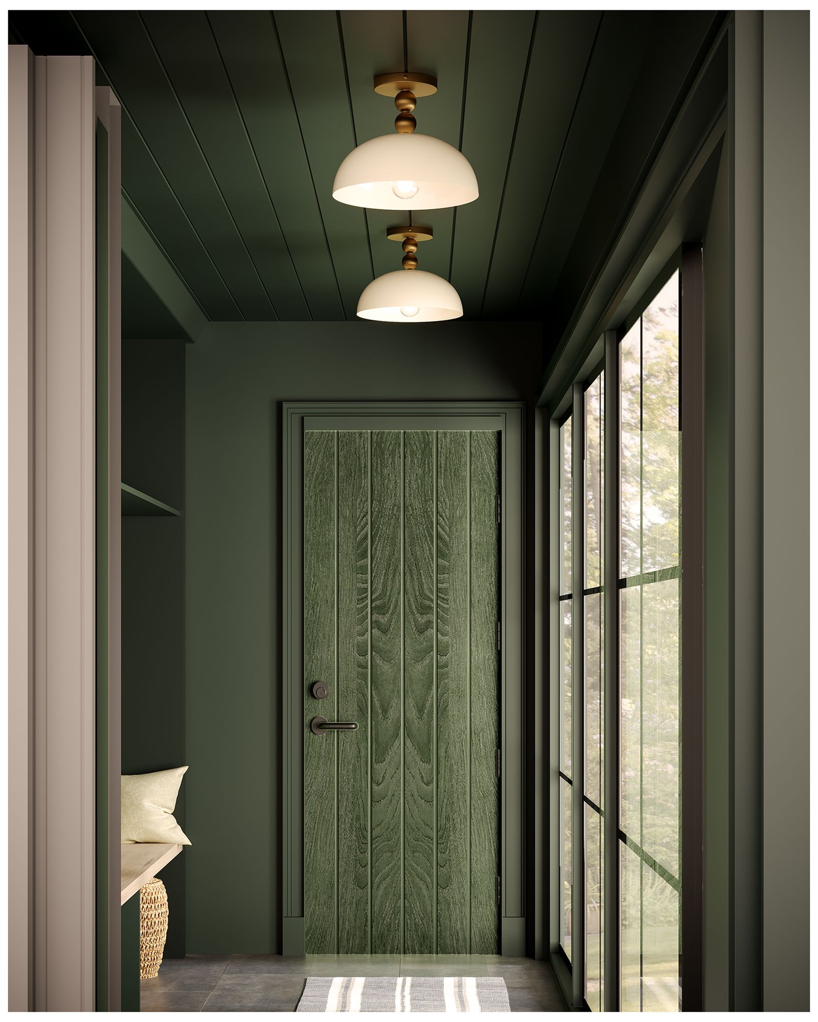 Image 2 Alora Mood Paisley E26 12-in Gold/Glass Semi-Flush Mount more views
