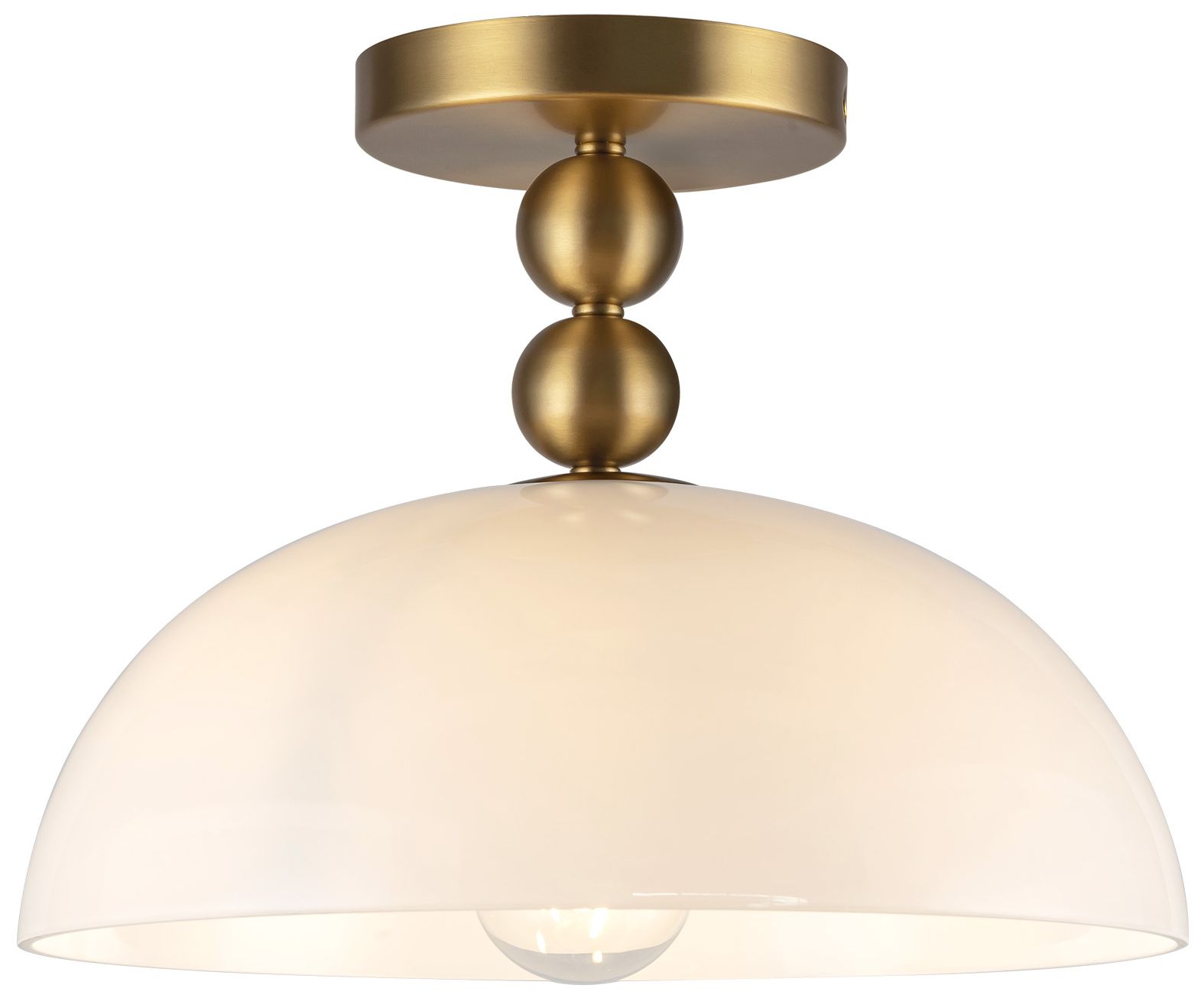 Image 3 Alora Mood Paisley E26 12-in Gold/Glass Semi-Flush Mount more views