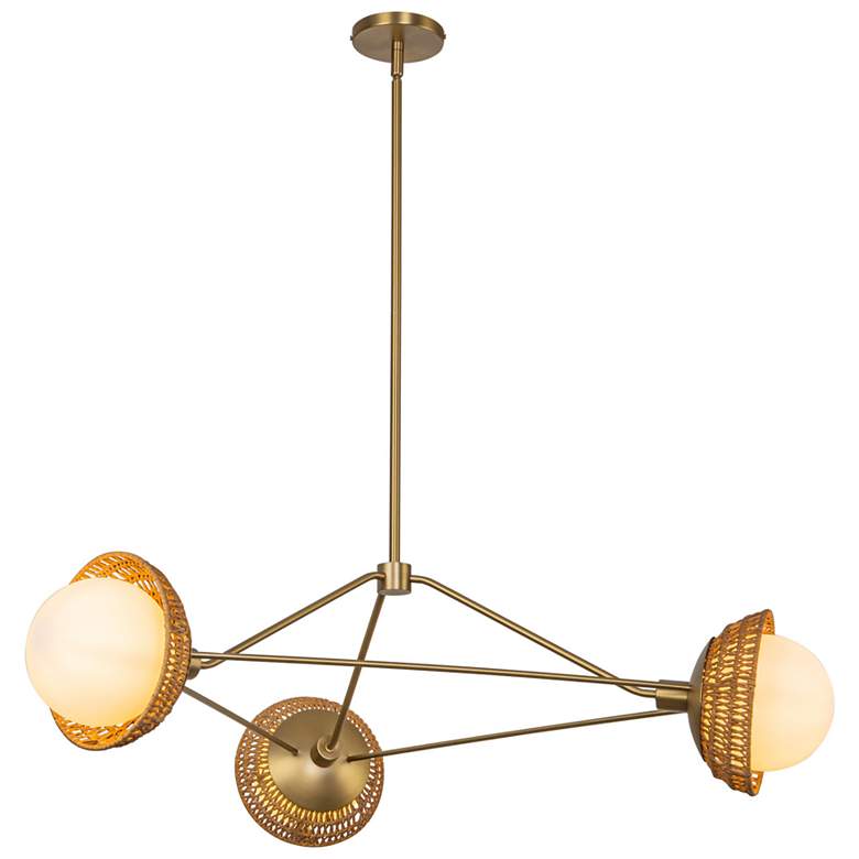 Image 1 Alora Mood Perth E12 40-in Brushed Gold/Opal Glass Chandelier