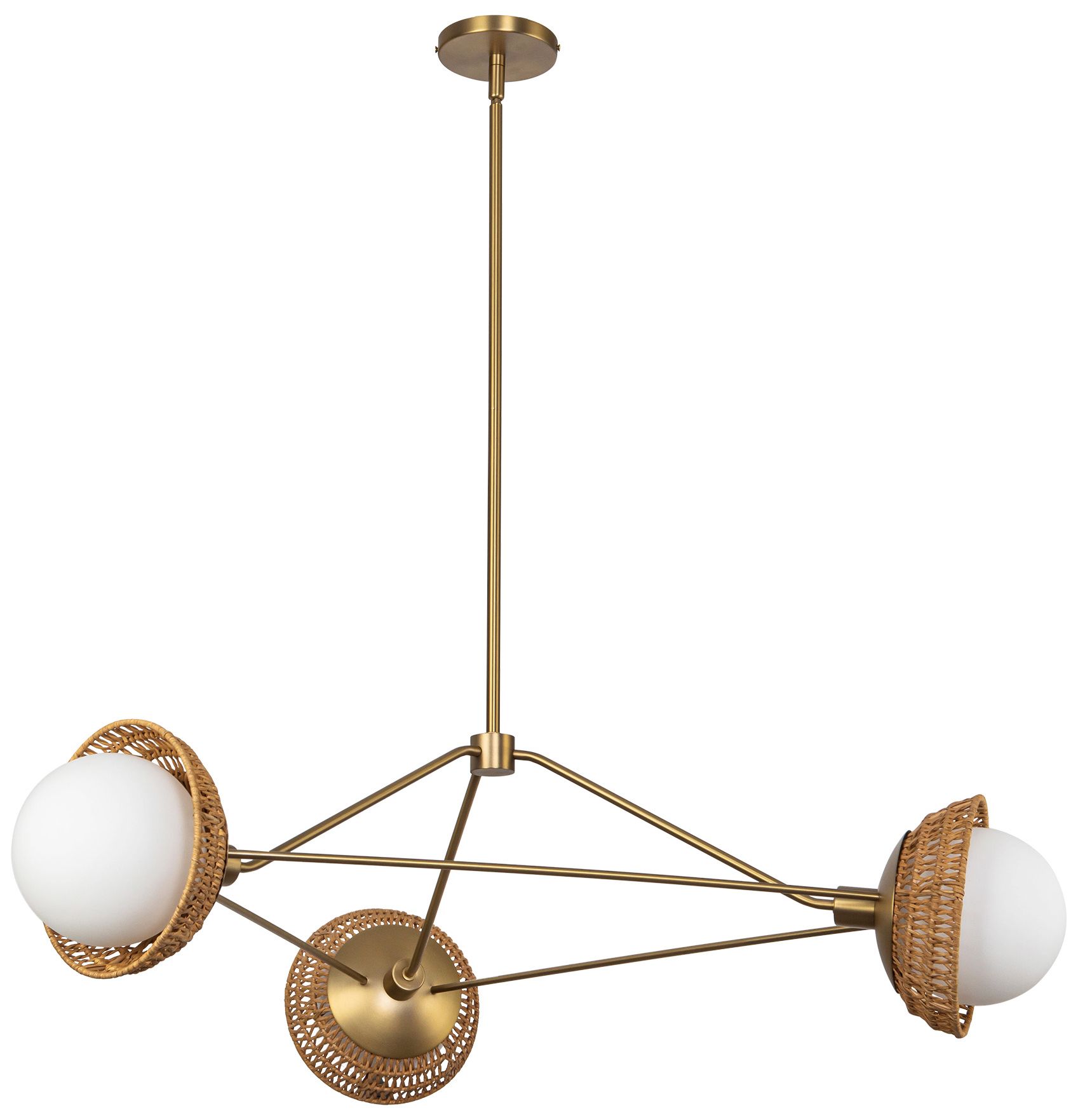 Image 2 Alora Mood Perth E12 40-in Brushed Gold/Opal Glass Chandelier more views