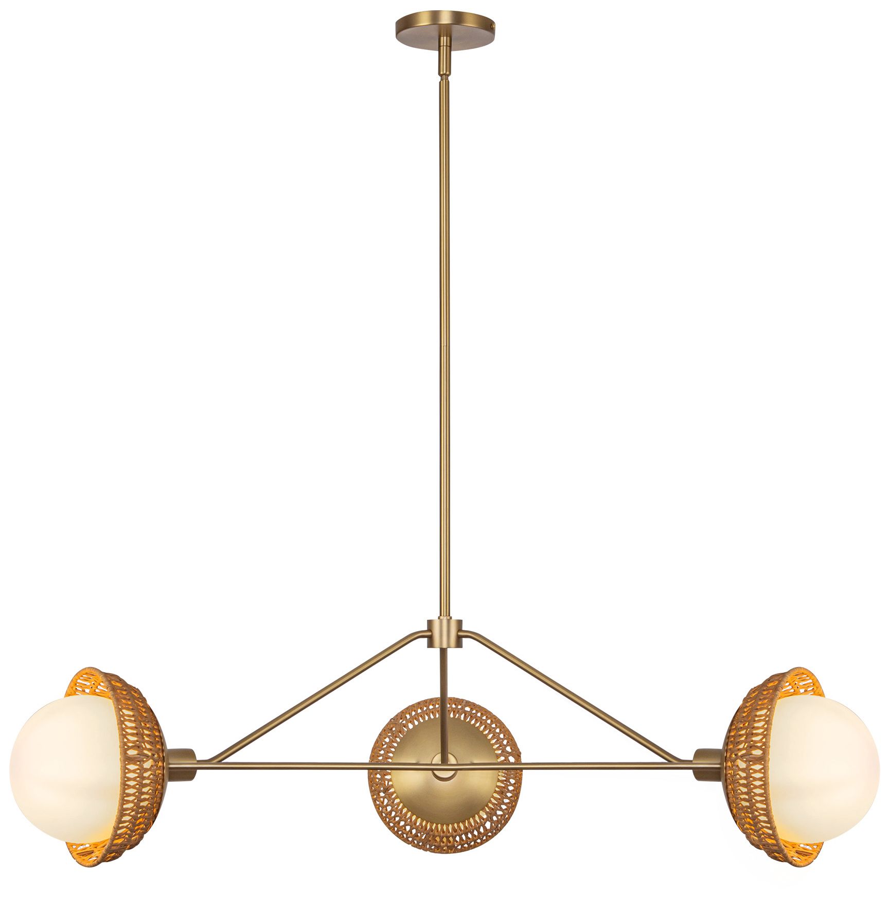 Image 3 Alora Mood Perth E12 40-in Brushed Gold/Opal Glass Chandelier more views