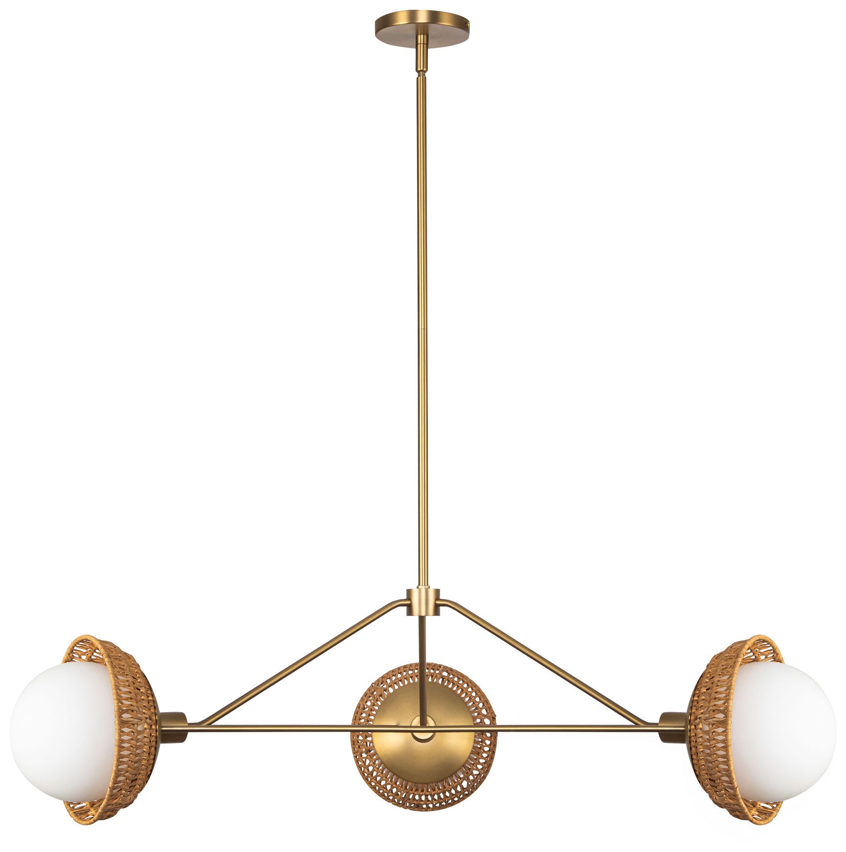 Image 4 Alora Mood Perth E12 40-in Brushed Gold/Opal Glass Chandelier more views