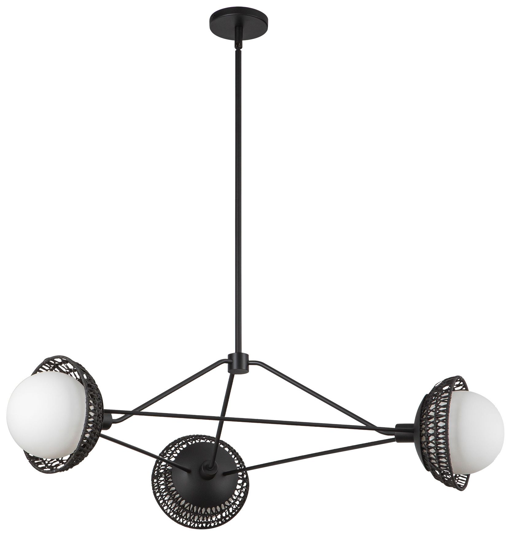 Image 2 Alora Mood Perth E12 40-in Matte Black/Opal Glass Chandelier more views