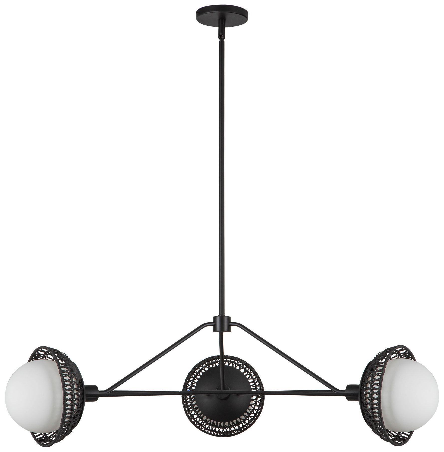 Image 4 Alora Mood Perth E12 40-in Matte Black/Opal Glass Chandelier more views