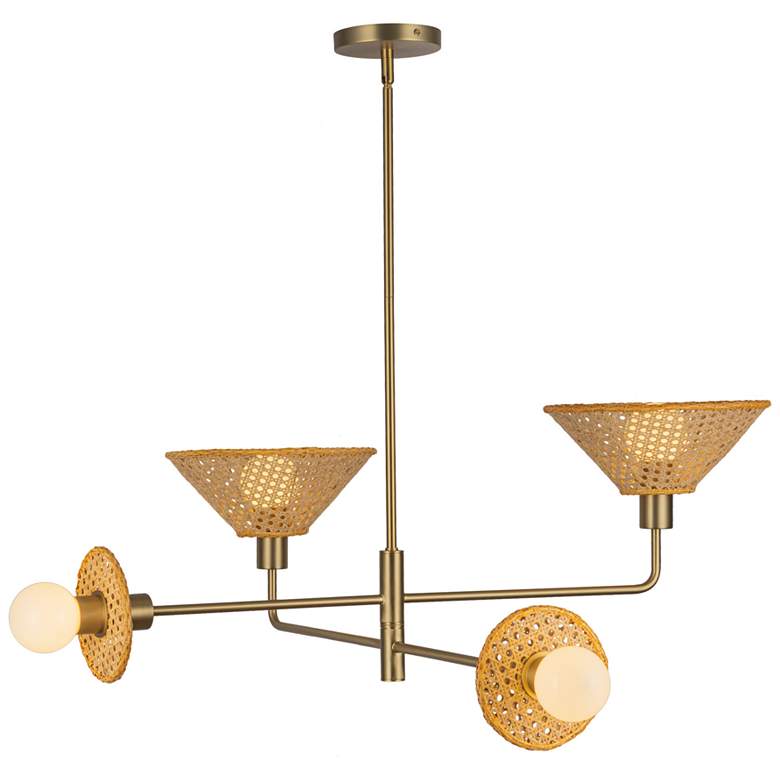 Image 1 Alora Mood Piper E26 38-in Brushed Gold Socket Chandelier