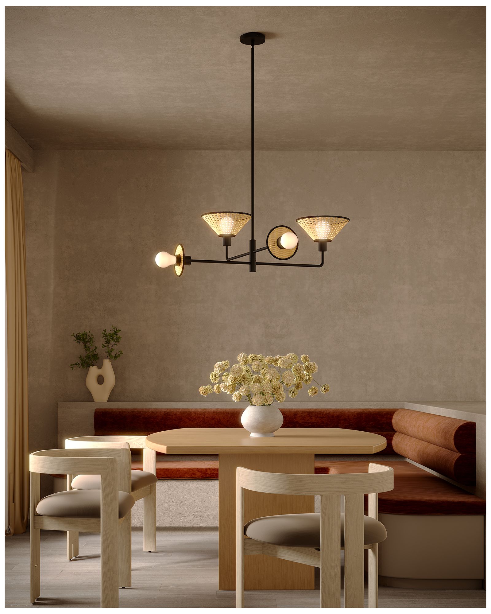 Image 3 Alora Mood Piper E26 38-in Matte Black Socket Chandelier more views