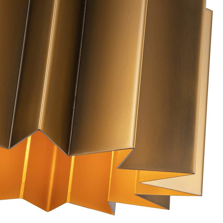 Image 6 Alora Mood Plisse E26 12-in Aged Gold Pendant more views