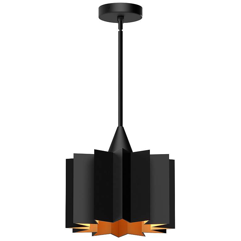 Image 1 Alora Mood Plisse E26 12-in Matte Black Pendant