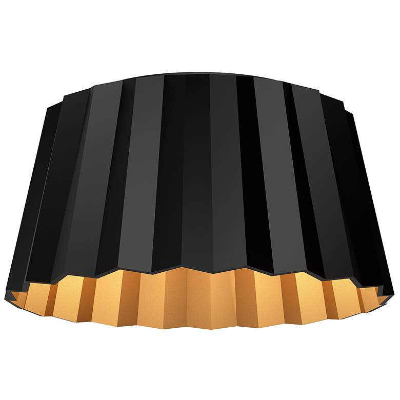 Image 1 Alora Mood Plisse E26 14-in Matte Black Flush Mount
