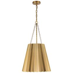 Alora Mood Plisse E26 16-in Aged Gold Pendant