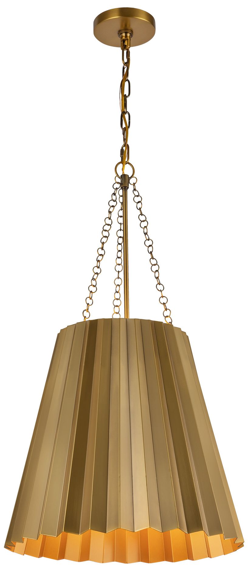 Image 3 Alora Mood Plisse E26 16-in Aged Gold Pendant more views