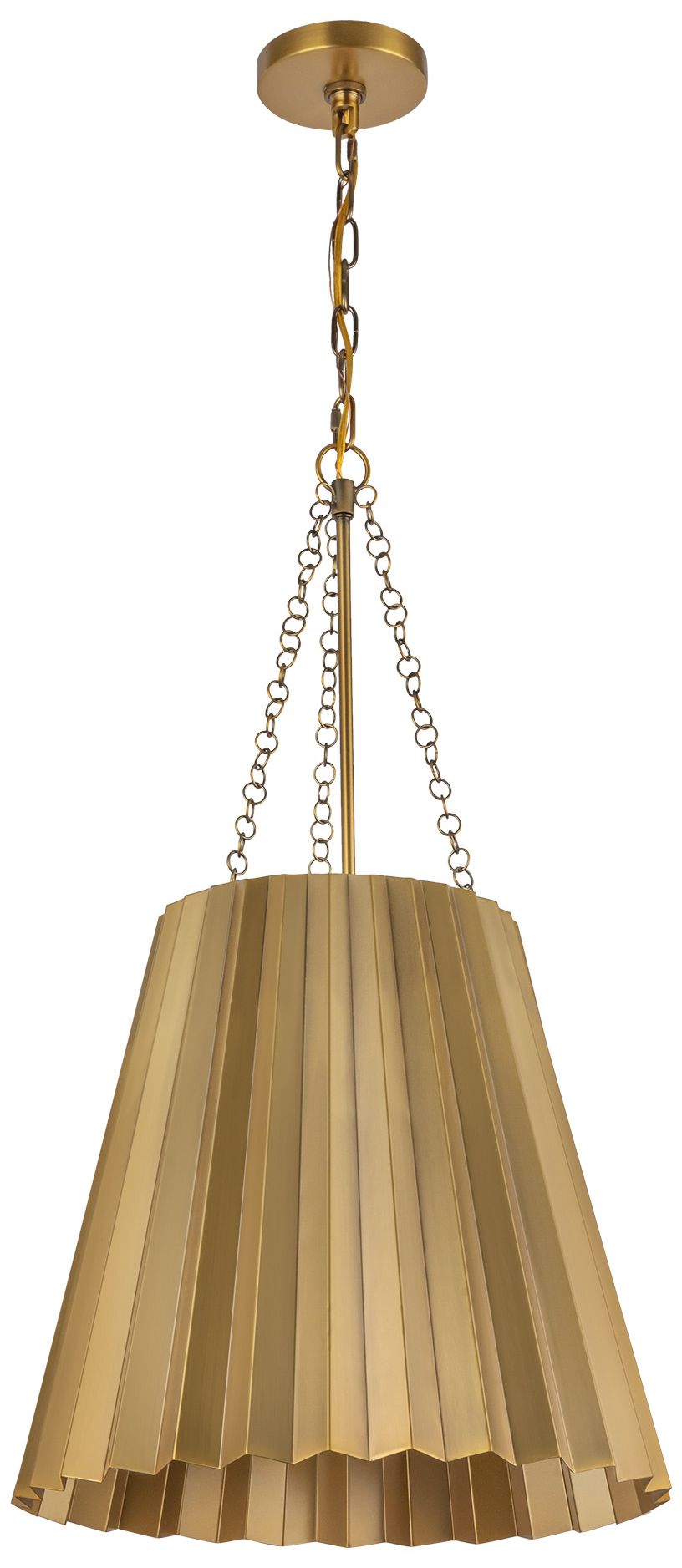 Image 4 Alora Mood Plisse E26 16-in Aged Gold Pendant more views