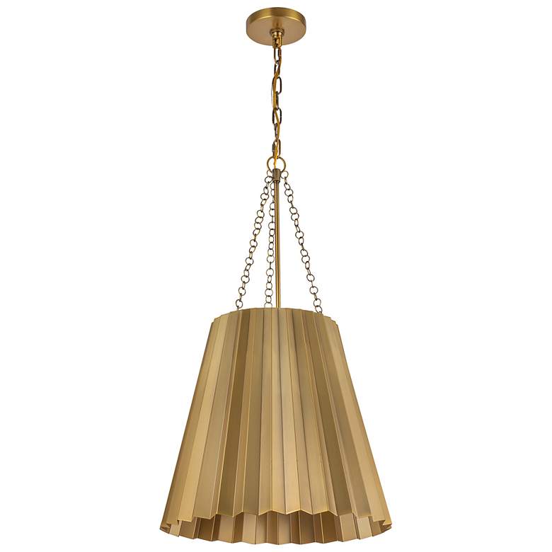 Image 4 Alora Mood Plisse E26 16-in Aged Gold Pendant more views