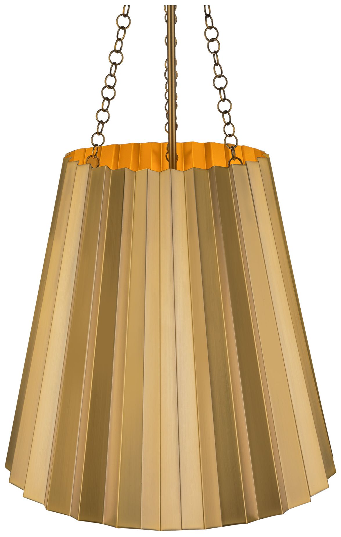 Image 5 Alora Mood Plisse E26 16-in Aged Gold Pendant more views