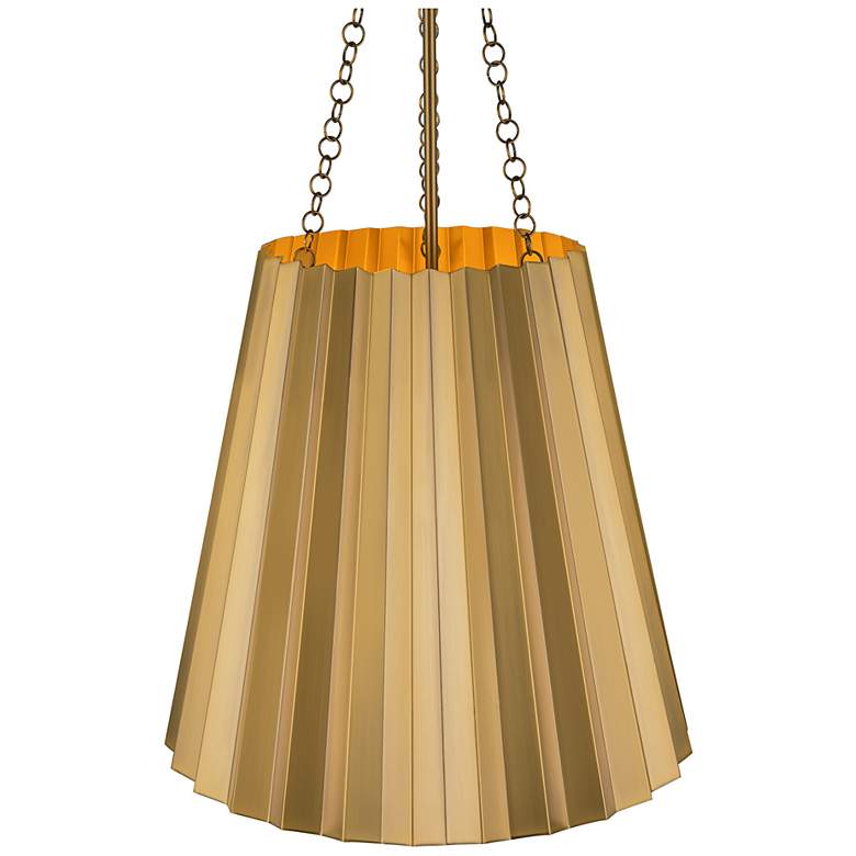 Image 5 Alora Mood Plisse E26 16-in Aged Gold Pendant more views
