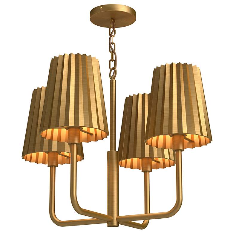Image 1 Alora Mood Plisse E26 23-in Aged Gold 4 Lights Chandeliers