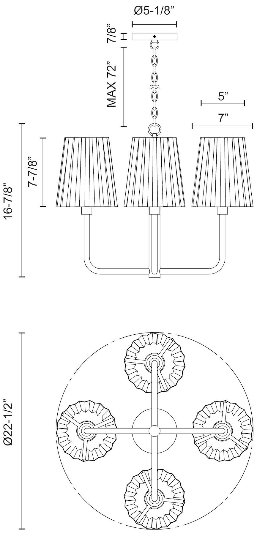 Image 3 Alora Mood Plisse E26 23-in Aged Gold 4 Lights Chandeliers more views