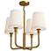 Alora Mood Plisse E26 23-in Aged Gold/Opal Matte Glass 4 Lights Chandeliers