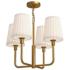 Alora Mood Plisse E26 23-in Aged Gold/Opal Matte Glass 4 Lights Chandeliers