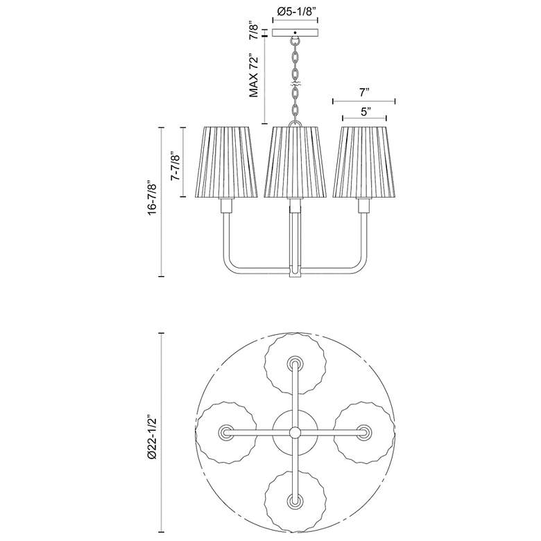Image 3 Alora Mood Plisse E26 23-in Aged Gold/Opal Matte Glass 4 Lights Chandeliers more views