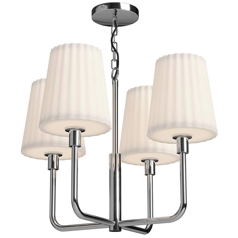 Image 1 Alora Mood Plisse E26 23-in Chrome/Opal Matte Glass 4 Lights Chandeliers