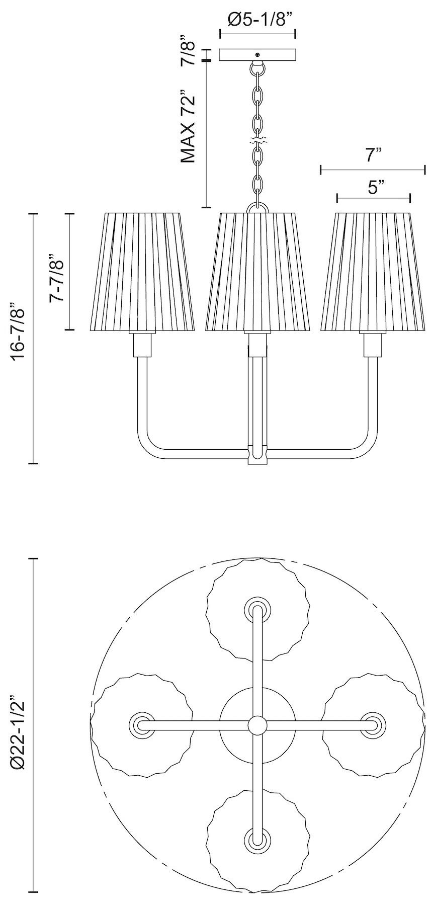 Image 3 Alora Mood Plisse E26 23-in Chrome/Opal Matte Glass 4 Lights Chandeliers more views