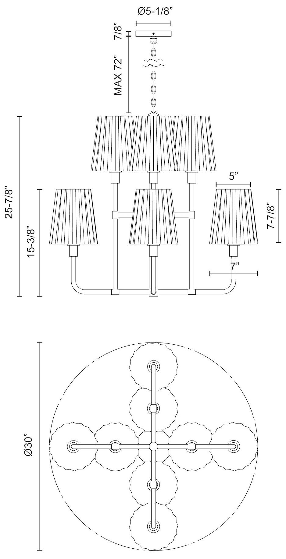 Image 3 Alora Mood Plisse E26 30-in Chrome/Opal Matte Glass 8 Lights Chandeliers more views