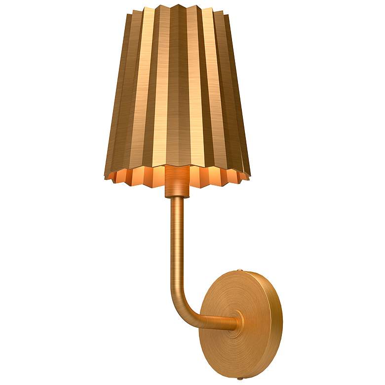 Image 1 Alora Mood Plisse E26 7-in Aged Gold Wall Vanity