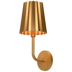 Alora Mood Plisse E26 7-in Aged Gold Wall Vanity