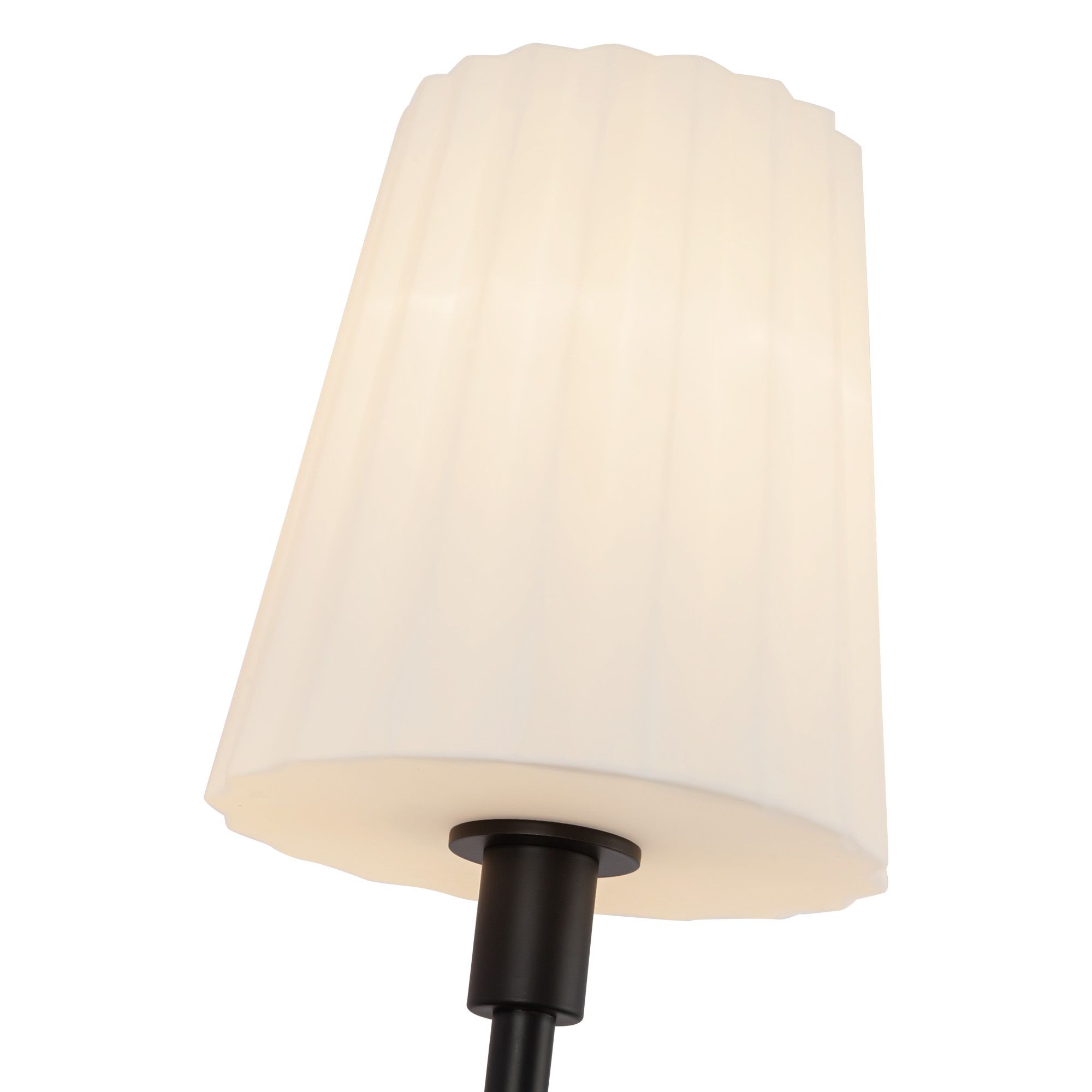 Image 4 Alora Mood Plisse E26 7-in Matte Black/Opal Matte Glass Wall Vanity more views