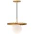 Alora Mood Plume E26 12-in Brushed Gold/Opal Matte Glass Pendant